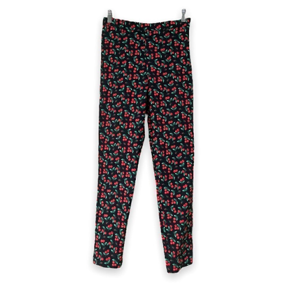 🍒 Cherry Print Skinny Slacks (Size 4)